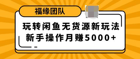 福源团队玩转闲鱼无货源新玩法，新手简单操作轻松月赚5000+-网络创业副业兼职学习网
