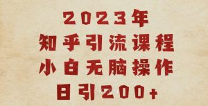 2023知乎引流课程，小白无脑操作日引200+【揭秘】-网络创业副业兼职学习网