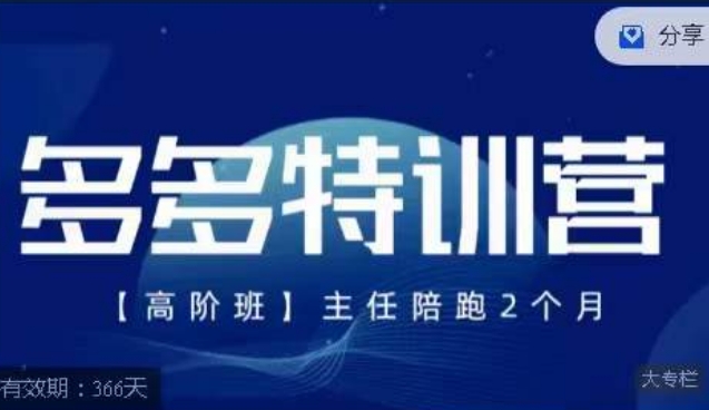 纪主任·多多特训营高阶班【9月13日更新】，拼多多最新玩法技巧落地实操-网络创业副业兼职学习网