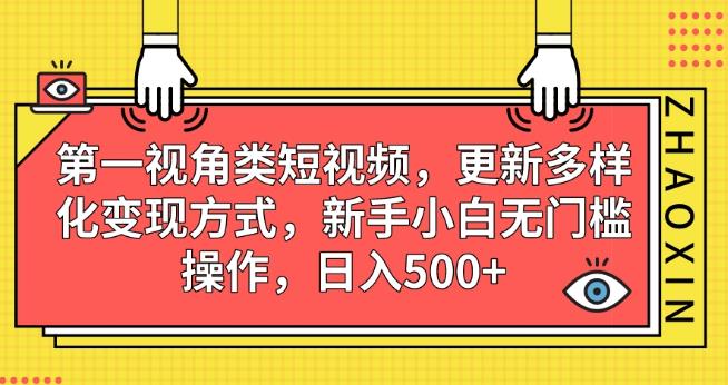 第一视角类短视频，更新多样化变现方式，新手小白无门槛操作，日入500+【揭秘】-网络创业副业兼职学习网