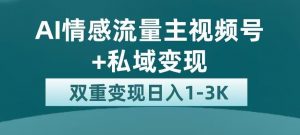 全新AI情感流量主视频号+私域变现，日入1-3K，平台巨大流量扶持【揭秘】-网络创业副业兼职学习网