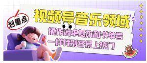 视频号音乐领域项目玩法，操作简单基本和书单号一样，特别容易上热门【揭秘】-网络创业副业兼职学习网