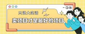 卖项目才是最好的项目一单3000+【揭秘】-网络创业副业兼职学习网