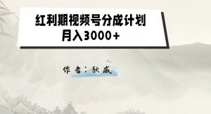 外面收费1980的红利期视频号分成计划2.0版本教学【揭秘】-网络创业副业兼职学习网