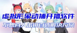 首款AI视频动捕虚拟辅助直播产品【不想真人出镜就用虚拟形象替代】-网络创业副业兼职学习网