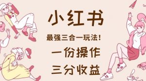 小红书最强三合一玩法,一份操作获得三份收益!【揭秘】-网络创业副业兼职学习网