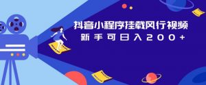 抖音小程序挂载风行视频,新手可日入200+-网络创业副业兼职学习网