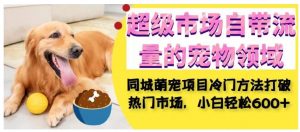 超级市场自带流量的宠物领域，同城萌宠项目冷门方法打破热门市场，小白轻松600+-网络创业副业兼职学习网