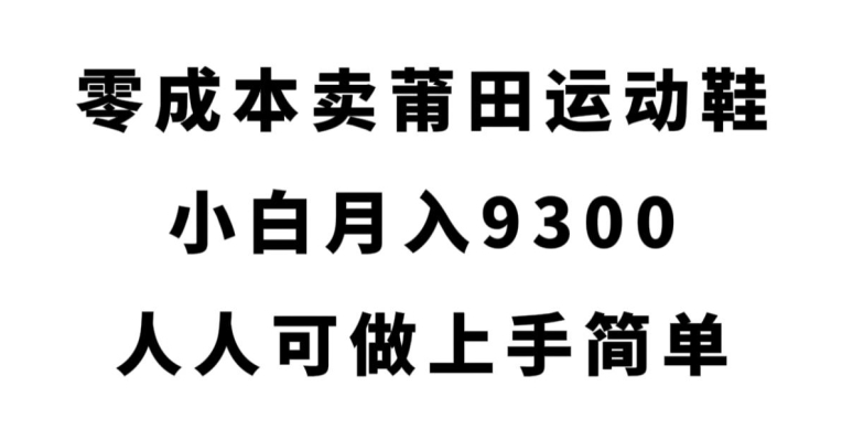 零成本卖莆田运动鞋，小白月入9300，人人可做上手简单【揭秘】-网络创业副业兼职学习网