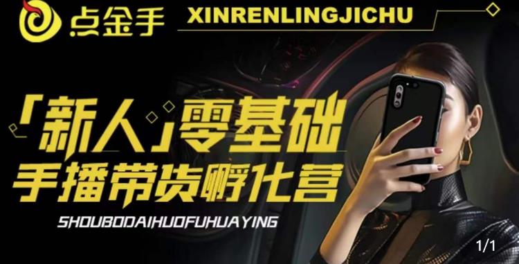 2023点金手·新人零基础手播带货孵化营：账号运营篇+主播话术篇+数据流量篇等-网络创业副业兼职学习网