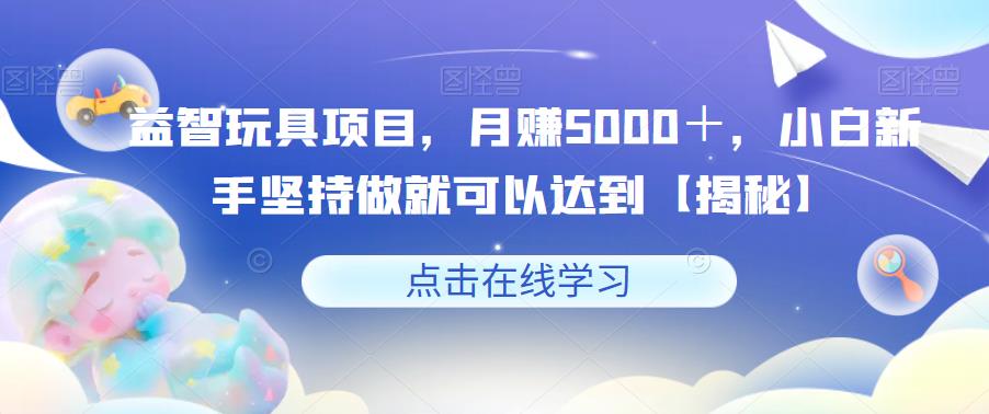 益智玩具项目，月赚5000＋，小白新手坚持做就可以达到【揭秘】-网络创业副业兼职学习网