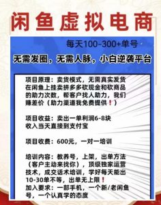 外边收费600多的闲鱼新玩法虚似电商之拼多多助力项目，单号100-300元-网络创业副业兼职学习网