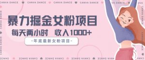 年底暴力女粉掘金项目5天变现1.5W+【揭秘】-网络创业副业兼职学习网