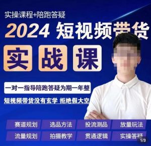 果哥·2024短视频带货实操课，​赛道规划/选品方法/投流测品/放量玩法/流量规划/拍摄教学-网络创业副业兼职学习网
