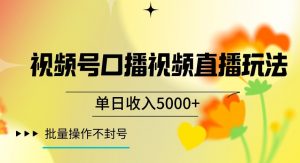 视频号囗播视频直播玩法，单日收入5000+，批量操作不封号【揭秘】-网络创业副业兼职学习网