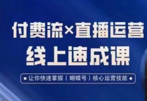 视频号付费流实操课程,付费流✖️直播运营速成课,让你快速掌握视频号核心运营技能-网络创业副业兼职学习网