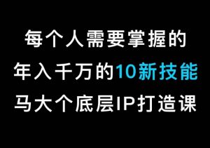 马大个的IP底层逻辑课,每个人需要掌握的年入千万的10新技能,约会底层IP打造方法!-网络创业副业兼职学习网