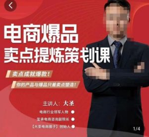 大圣·电商标品爆款卖点策划课,标品卖点成就爆款,可落地卖点提炼课-网络创业副业兼职学习网