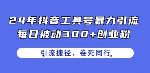 24年抖音工具号暴力引流,每日被动300+创业粉,创业粉捷径,卷死同行【揭秘】-网络创业副业兼职学习网