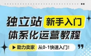 独立站新手入门体系化运营教程,助力独立站卖家从0-1快速入门!-网络创业副业兼职学习网