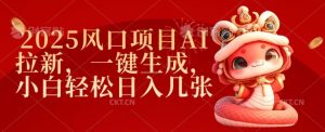 2025风口项目AI拉新，一键生成，小白轻松日入几张-网络创业副业兼职学习网