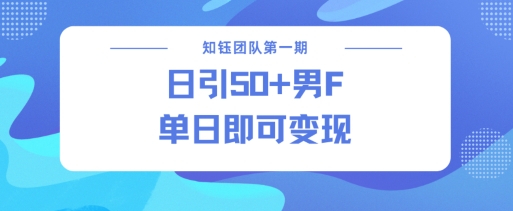 男粉引流新方法不违规，当日即可变现-网络创业副业兼职学习网