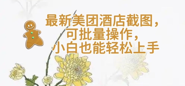 【轻云】最新美团酒店截图，可批量操作，小白也能轻松上手-网络创业副业兼职学习网