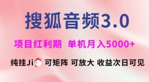 搜狐音频挂ji3.0.可矩阵可放大,独家技术,稳定月入5000+【揭秘】-网络创业副业兼职学习网