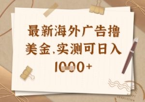 最新海外广告联盟挂机撸美金项目，实测可日入多张【揭秘】-网络创业副业兼职学习网