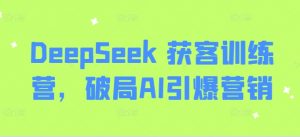 DeepSeek 获客训练营,破局AI引爆营销-网络创业副业兼职学习网