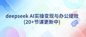 deepseek AI实操变现与办公提效(20+节课更新中)-网络创业副业兼职学习网