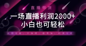 半无人直播带货，一场利润数张，适合所有平台玩法，小白也可轻松-网络创业副业兼职学习网