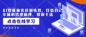 AI智能体实战训练营,打造自己专属的代理助理,替你干活-网络创业副业兼职学习网