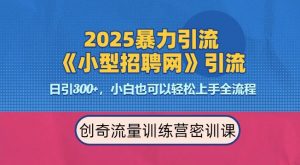 2025最新暴力引流方法,招聘平台一天引流300+,日变现多张,专业人士力荐-网络创业副业兼职学习网