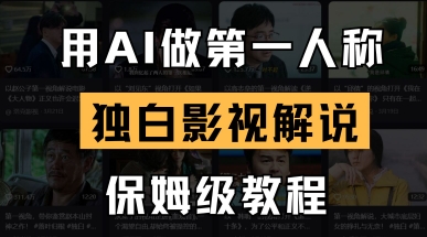 用AI做第一人称独白影视解说，手把手教学，保姆级教程-网络创业副业兼职学习网