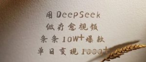 用DeepSeek做疗愈视频,条条10W+爆款,单日变现多张-网络创业副业兼职学习网