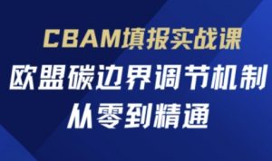 CBAM填报实战课，欧盟碳边界调节机制，从零到精通-网络创业副业兼职学习网