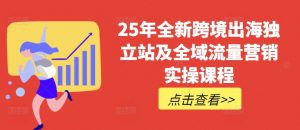 25年全新跨境出海独立站及全域流量营销实操课程，跨境电商独立站TIKTOK全域营销普货特货玩法大全-网络创业副业兼职学习网