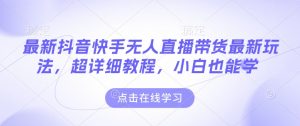 最新抖音快手无人直播带货玩法，超详细教程，小白也能学-网络创业副业兼职学习网