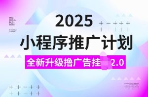 2025小程序推广计划,全新升级撸广告挂JI2.0玩法,日入多张,小白可做【揭秘】-网络创业副业兼职学习网