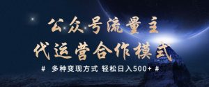 公众号流量主代运营  多种变现方式 轻松日入5张【揭秘】-网络创业副业兼职学习网