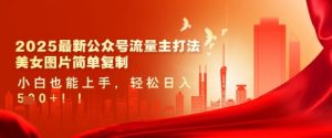 2025最新公众号流量主打法,美女图片简单复制,小白也能上手,轻松日入5张-网络创业副业兼职学习网