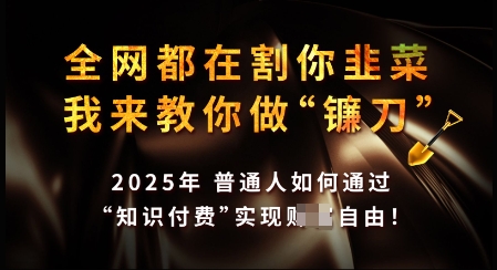 知识付费如何做到月入过W+，2025我来教你做“镰刀”【揭秘】-网络创业副业兼职学习网