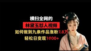 横扫全网的林黛玉怼人视频，如何做到九条作品涨粉7.8万，轻松日变现1k-网络创业副业兼职学习网