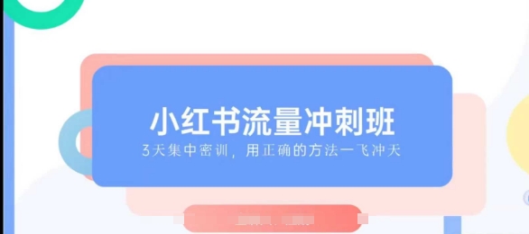 小红书流量冲刺班2025，最懂小红书的女人，快速教你2025年入局小红书-网络创业副业兼职学习网