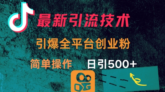 最新引流方法，引爆全平台的一个创业粉，简单操作日引300+-网络创业副业兼职学习网