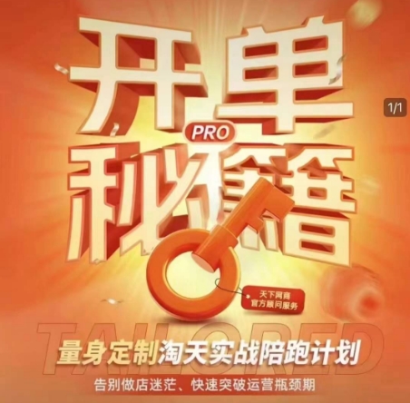 淘宝开单秘籍PRO，量身定制淘天实战陪跑计划，告别做店迷茫、快速突破运营瓶颈期-网络创业副业兼职学习网