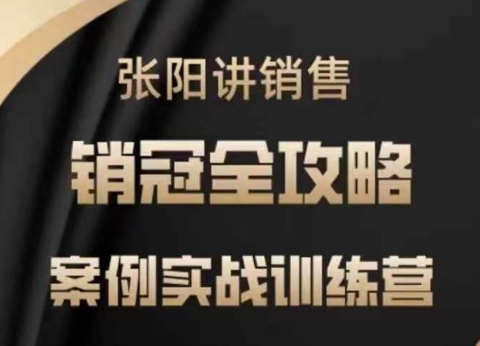 张阳讲销售实战训练营，​案例实战训练，销冠全攻略-网络创业副业兼职学习网