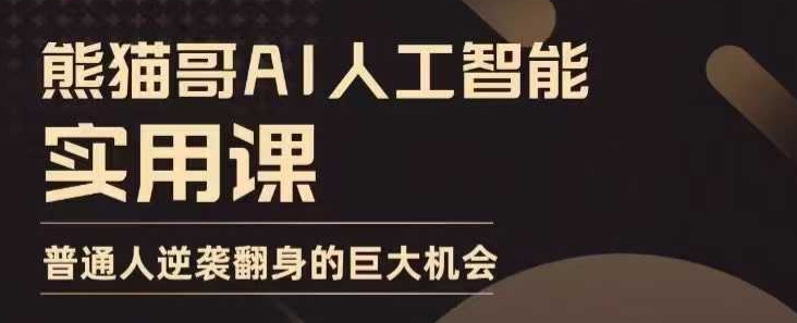 AI人工智能实用课，实在实用实战，普通人逆袭翻身的巨大机会-网络创业副业兼职学习网