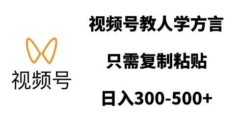 视频号教人学方言，只需复制粘贴，日入多张-网络创业副业兼职学习网